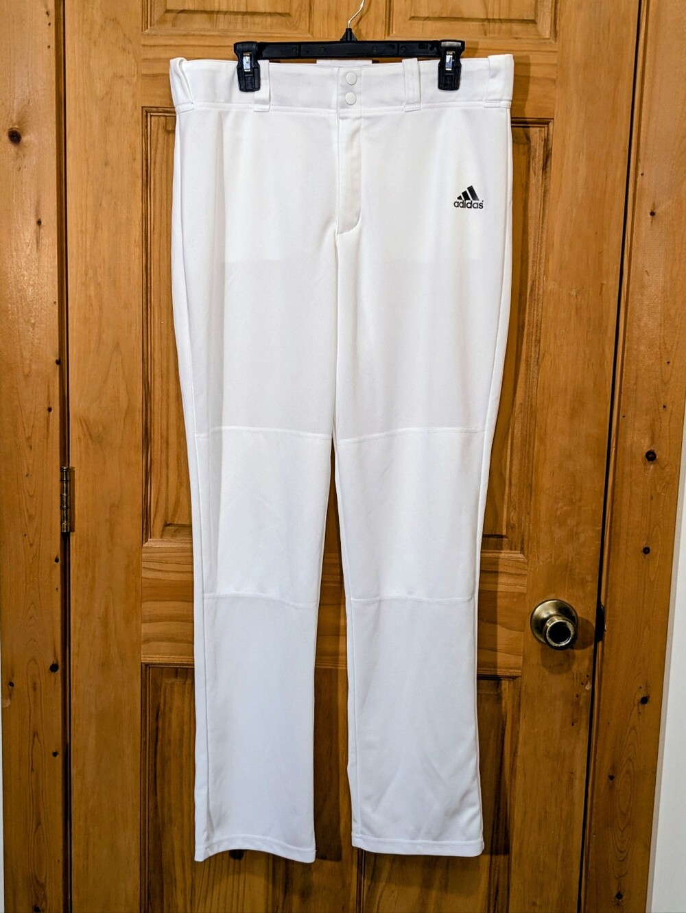 Adidas Pants Triple Stripe Open Bottom White Climalite Aeroready Baseball Sz LG